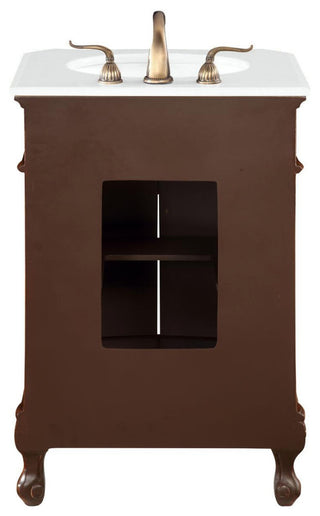 Bathroom Vanity, Teak, 24", Single Sink