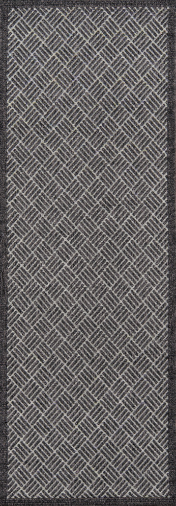 Momeni Como COM-4 Area Rug, Charcoal, 2'x6' Runner
