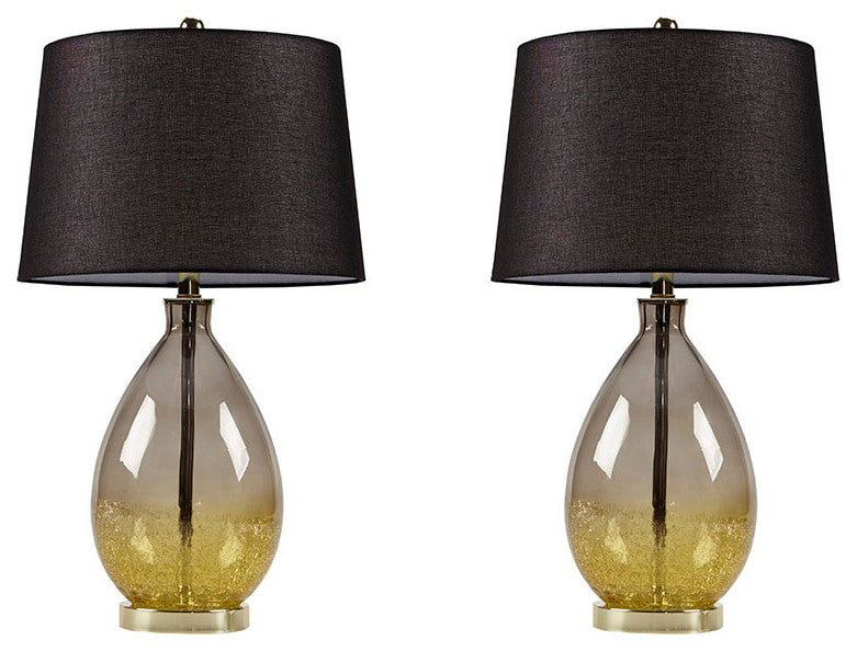 510 Design Cortina Ombre Glass Table Lamp, Set of 2, Gold