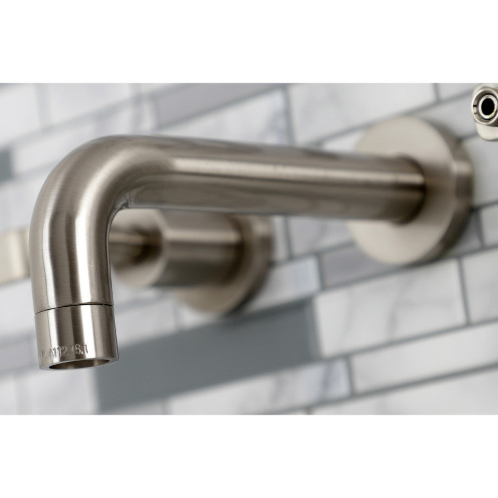 Kingston Brass KS8128KL Two-Handle Wall Mount Bathroom Faucet, Brushed Nickel