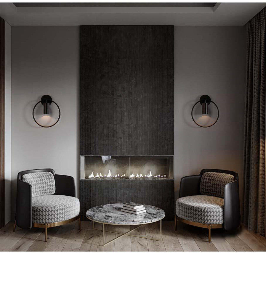 Modern room decor wall sconce black circle wall decor lamp
