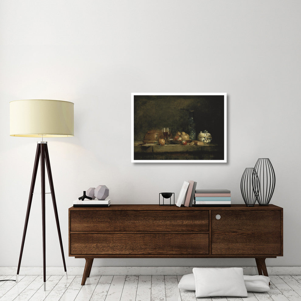 "The Jar of Olives" Paper Print by Jean-Baptiste-Simï¿½on Chardin, 38"x28"