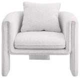 Stylus Boucle Fabric Upholstered Accent Chair, Cream
