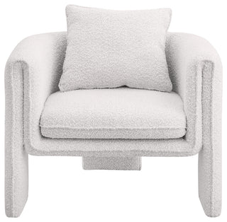 Stylus Boucle Fabric Upholstered Accent Chair, Cream