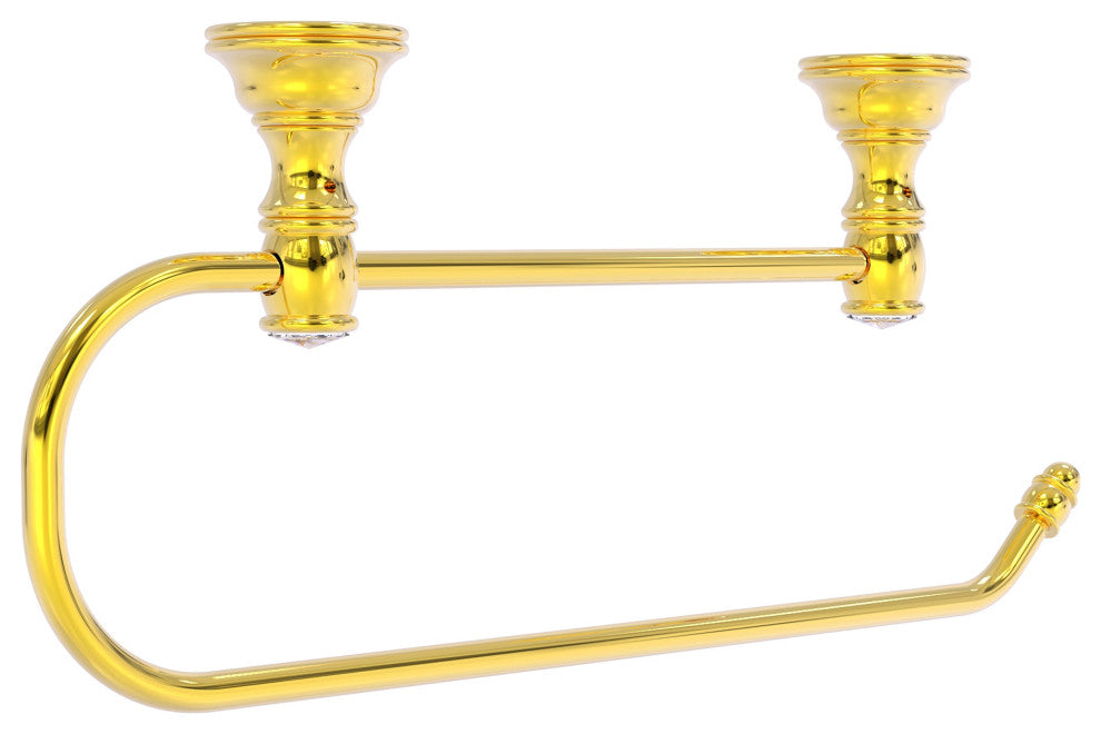 Carolina Crystal Under Cabinet Paper Towel Holder, Polished Brass