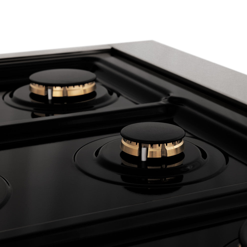 ZLINE Dual Fuel Range, Fingerprint Resistant DuraSnow, RASZ-BLM-36-CB