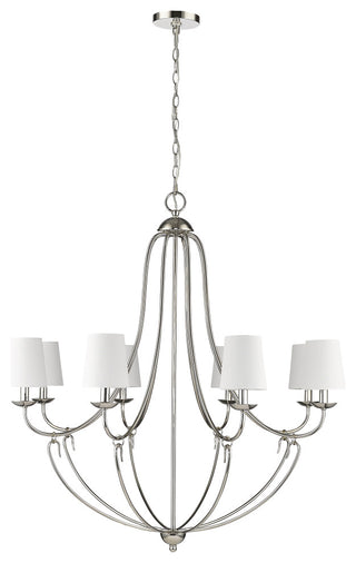8 Light 36 in. Polished Nickel Chandelier