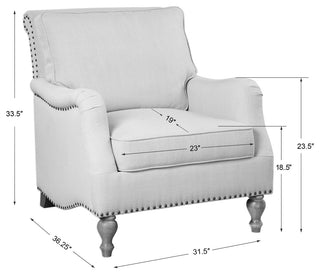 Uttermost Armstead Antique White Armchair