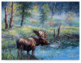 Jeff Tift 'Moose Painting' Canvas Art, 47"x35"