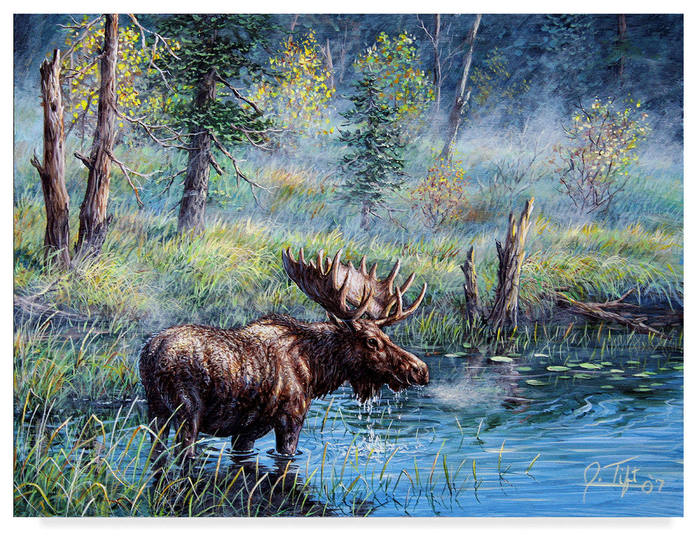 Jeff Tift 'Moose Painting' Canvas Art, 47"x35"