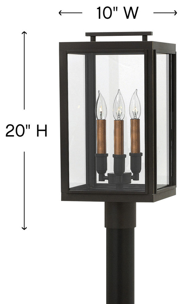 Hinkley Sutcliffe Medium Post Top Or Pier Mount Lantern, Oil Rubbed Bronze