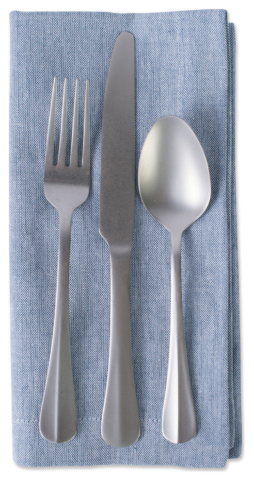 Blue Solid Chambray Napkin Set/6