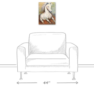 White Horse Running Wild 12x16 Canvas Wall Art