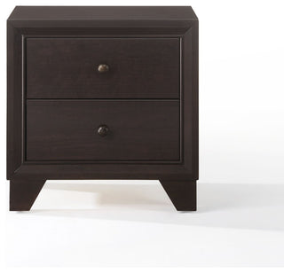 2-Drawer Wooden Nightstand, Espresso Brown
