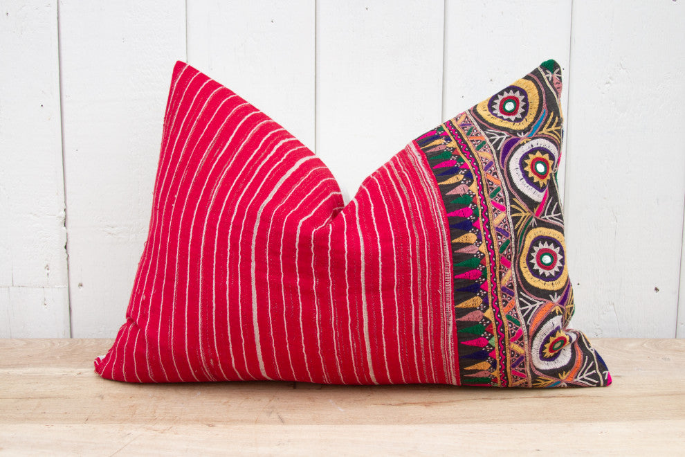 Indian Antique Mashru Tribal Pillow