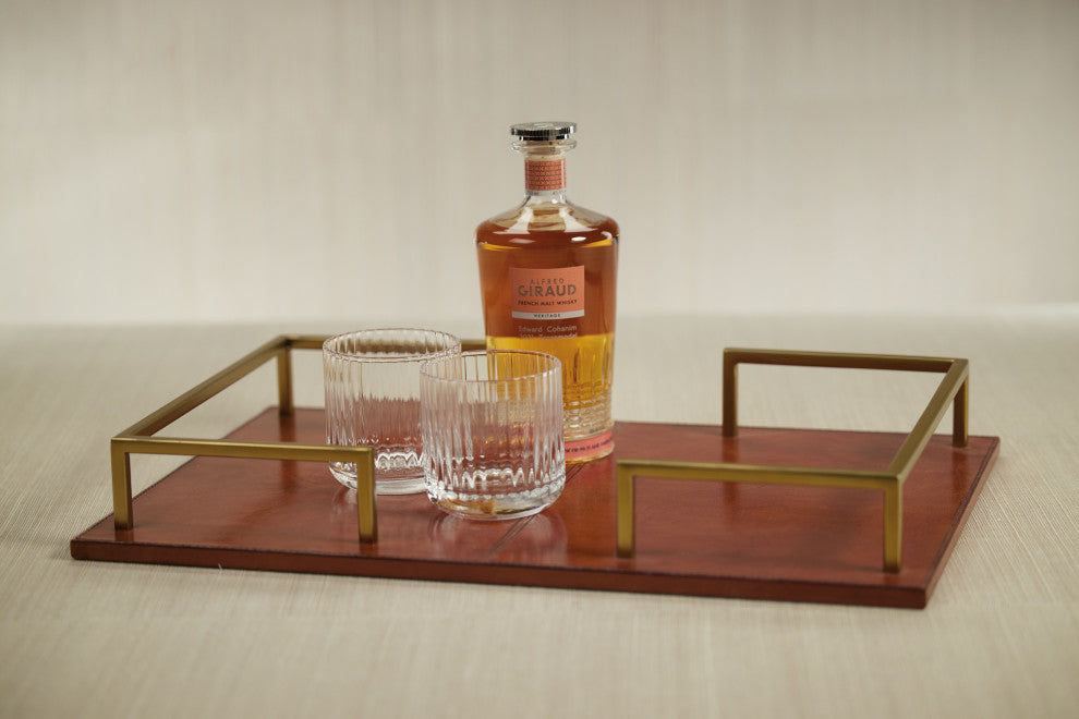 Chadwell 22" Long Leather Bar Tray
