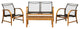 Amazonia Manhattan 4-Piece Patio Deep Seating Set | Eucalyptus Wood
