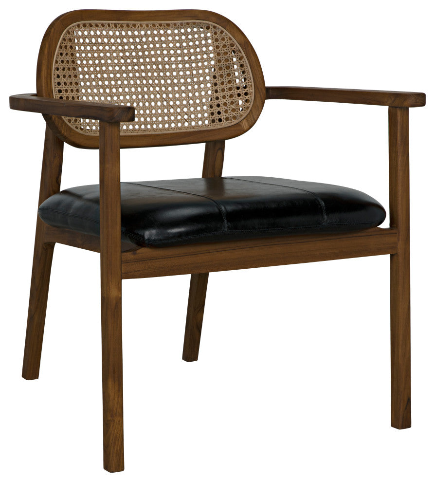 Tolka Chair, Teak With Leather Seat
