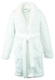Kids Microfiber Fleece Shawl Robe, Boys, White, Small
