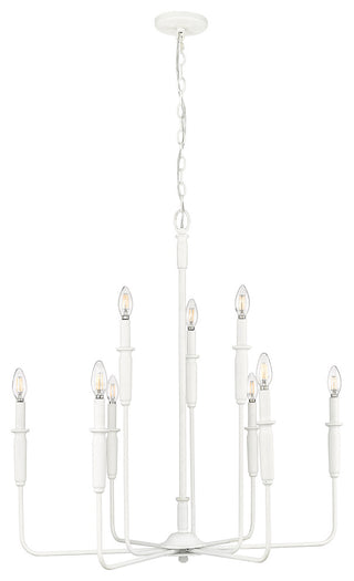 9 Light 31.9 in. Textured White Chandelier