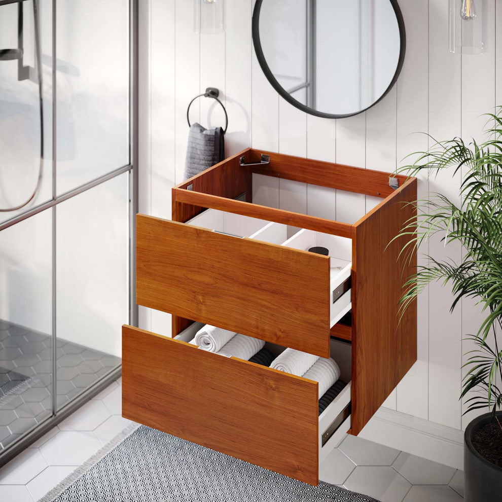 Scenic 24" Wall-Mount Bathroom Vanity Cabinet, Cherry Walnut