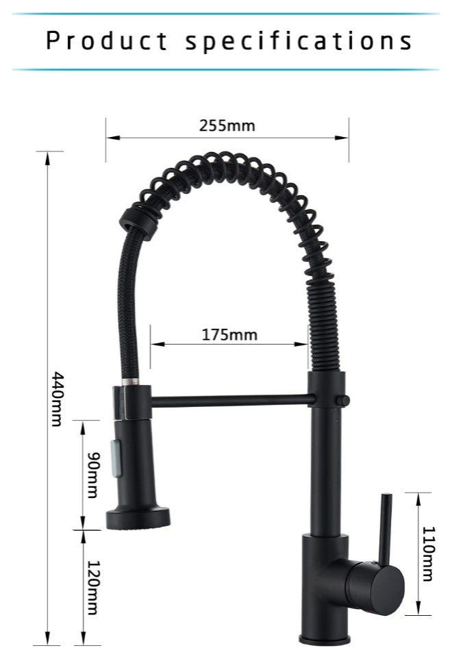 Solid Brass Pull Out Spring Spout Kitchen Faucet