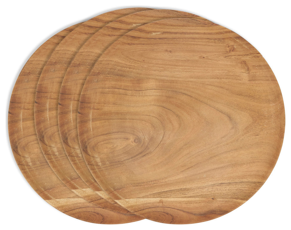 Rustic Woodland Charger, Set of 4, Natural, 14"x14"