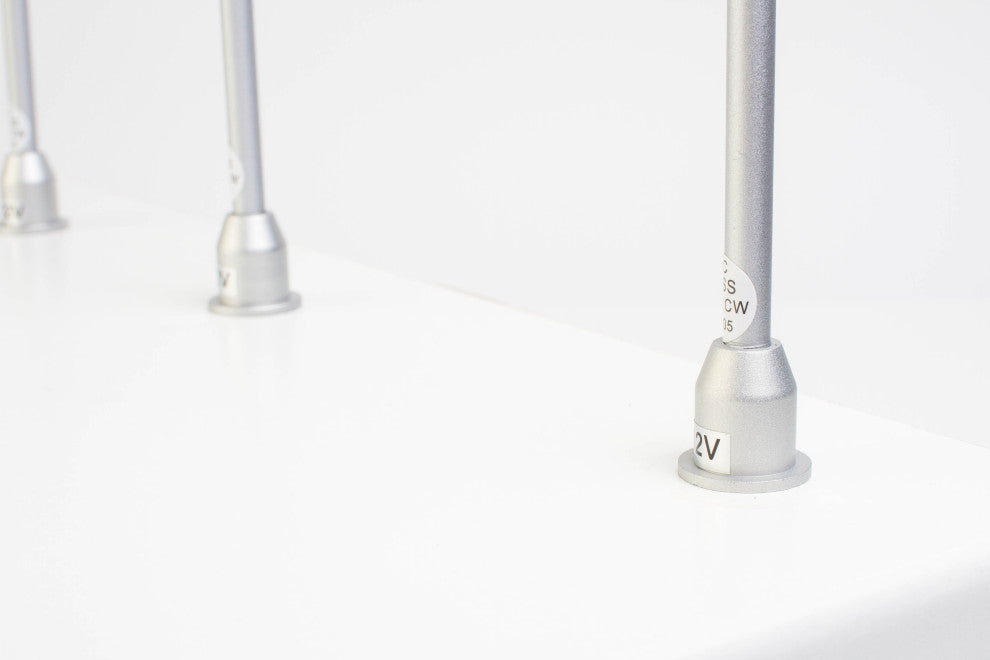 Jewelry Showcase LED Pole Stem Light Model FY-60 Silver 6000K, Set of 2, 6000k