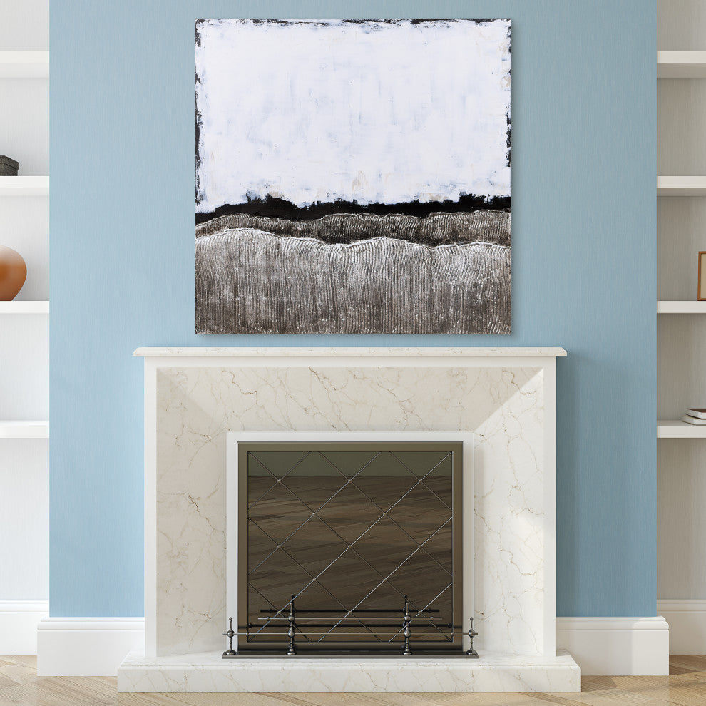 White Atmosphere Textured Metallic Hand Painted Wall Art by Martin Edwards