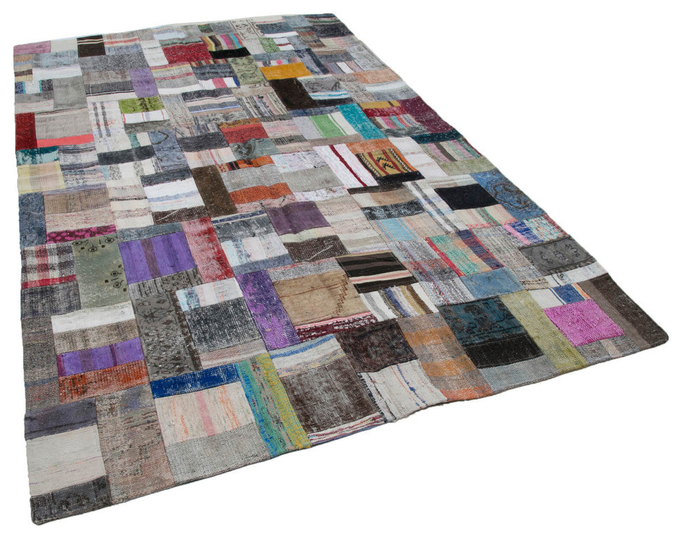 Rug N Carpet - Handmade Anatolian 6' 6'' x 9' 11'' Tribal Patchwork Kilim Rug