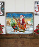 Vintage Reindeer Ride Santa Wooden Wall Art, Medium 18x12