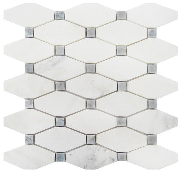 Carrara Octave Honed Mosaic Tile, 12"x12", Set of 50