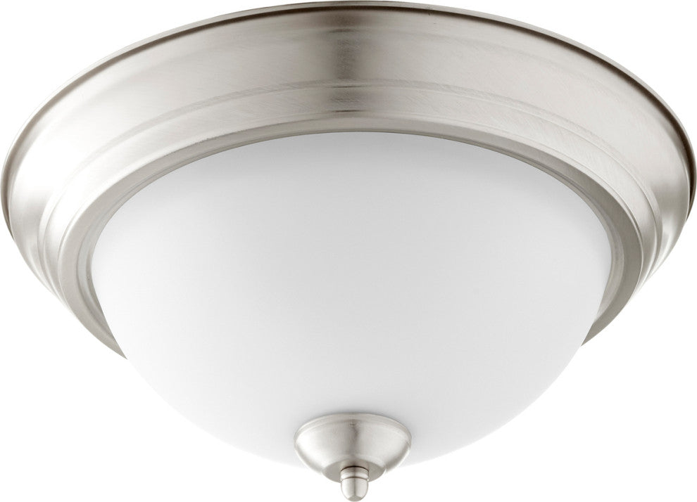 Quorum Home Collection Ceiling Mount in Satin Nickel W/ Satin Opal