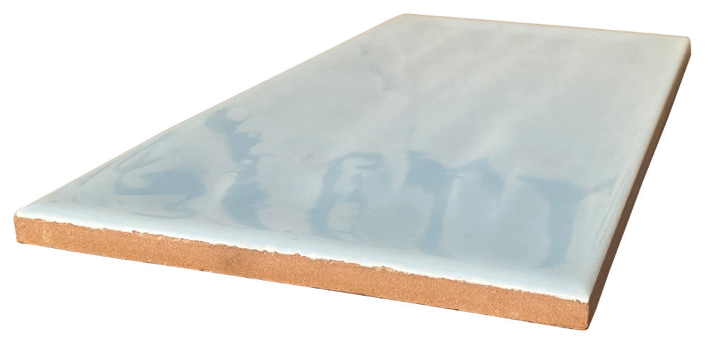 Cathleen Ceramic 4"x8" Glossy Subway Wall Tile, Glossy Blue