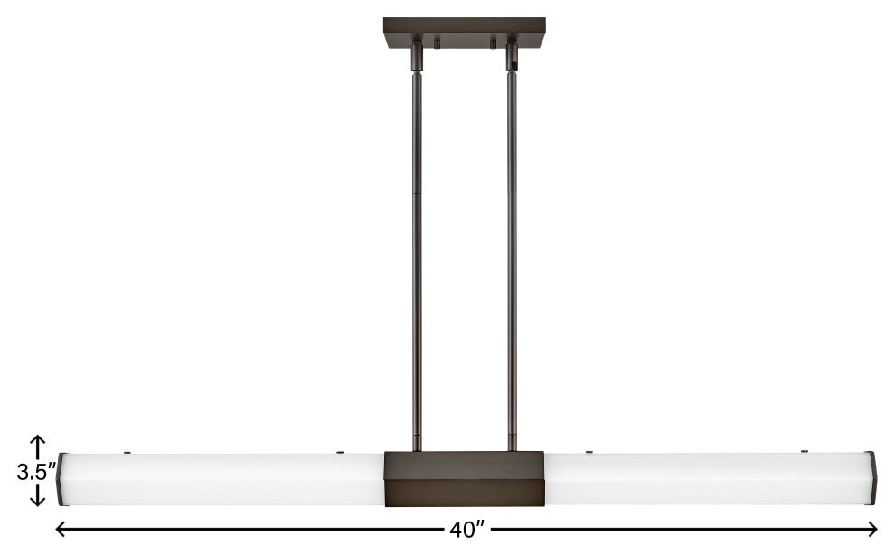 Hinkley 40" Facet Medium Integrated LED Linear Chandelier - Black Oxide