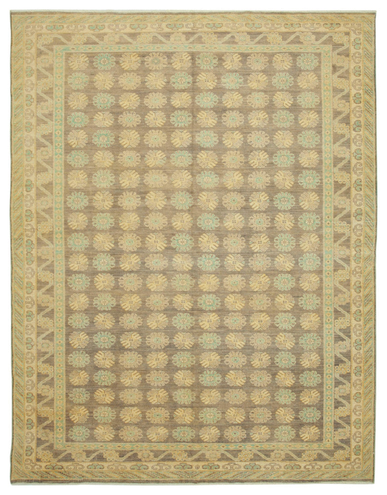 Rug N Carpet - Hand-Knotted Oriental 8' 10" x 11' 8" Unique Oushak Area Rug