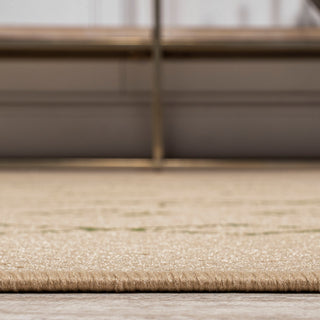 Boho Moroccan Indoor/Outdoor Area Rug, Beige/Green, 2'x10'