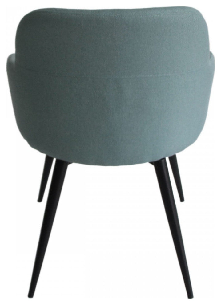 Teal and Black Linen Ergo Modern Dining Chair