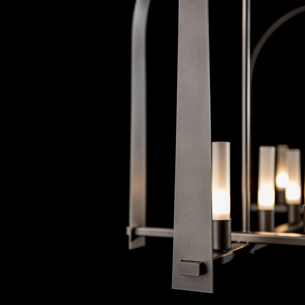 Triomphe 9-Light Linear Pendant Dark Smoke Frosted Glass
