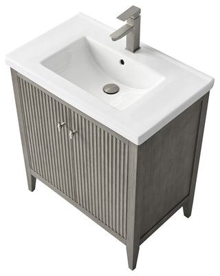 Vanity Art Freestanding Vanity, Driftwood Gray, 30", Single Sink, Brushed Nickel