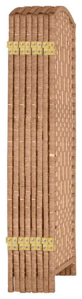 3 ft. Short Diamond Weave Fiber Room Divider Natural 8 Panel