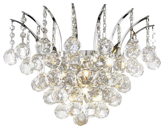 Elegant Victoria Wall Sconce, Chrome Finish With Royal Cut Crystal