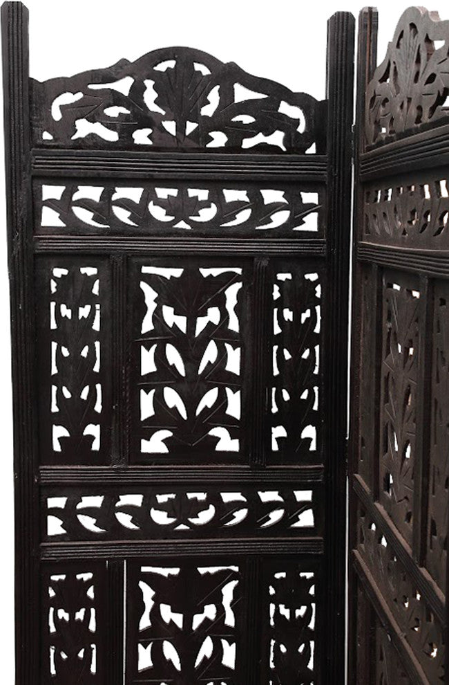 Black Leaf Folding Screen
