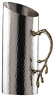 Cylindrical Leaf Handle Hammered Pitcher