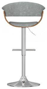 Sheldon Adjustable Swivel Bar Stool, Stone Grey