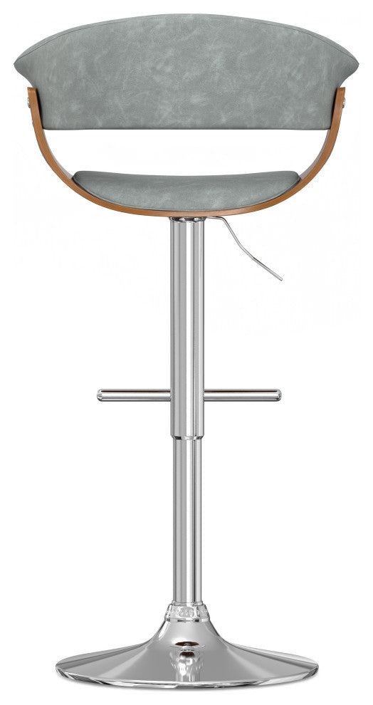 Sheldon Adjustable Swivel Bar Stool, Stone Grey