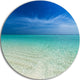 Turquoise Ocean Under Blue Sky, Modern Seascape Disc Metal Artwork, 11"