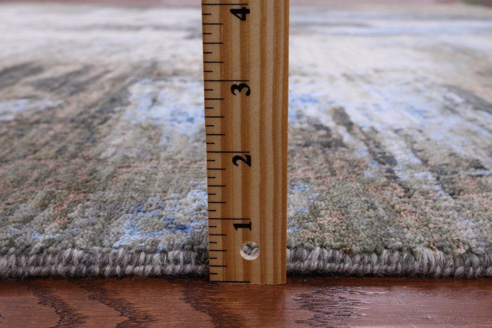 Wool and Silk Modern Hand Knotted Rug 6' 1" X 9' 0" Q7187