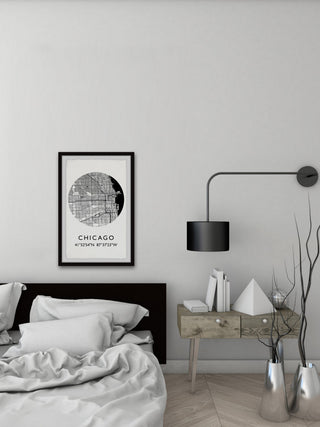 "Chicago Coordinates" Framed Painting Print, 20x30