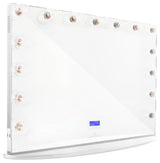 Hollywood Glow Pro Vanity Mirror, Glossy White, Frosted Bulb, Bluetooth